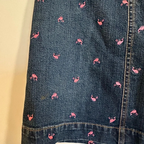 Lilly Pulitzer Vintage Jean Skirt with Pink Whales Size 2 - Picture 3 of 5